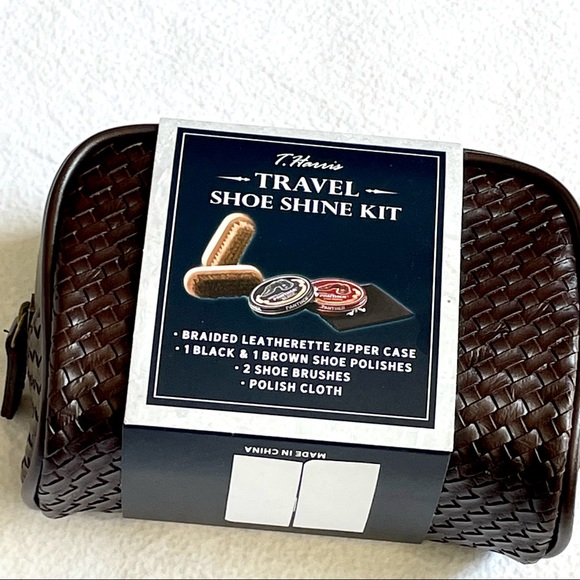 T. Harris Travel Shoe Shine Kit+Braided Case New - Picture 5 of 14